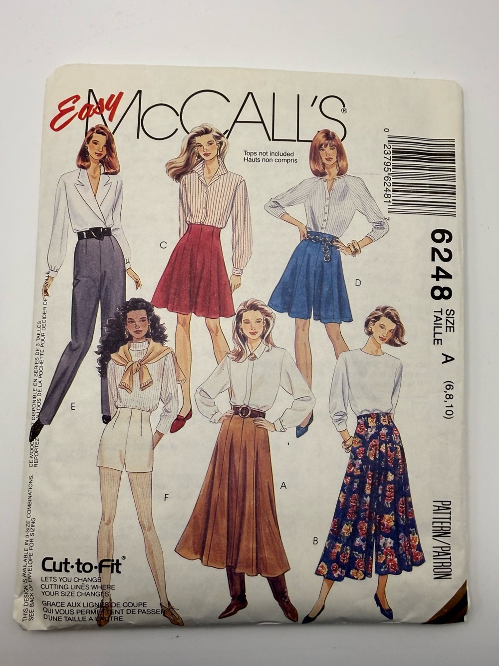 McCall's 6248 Women's
Easy Skirt & Split-Skirt
Sewing Pattern/Vintage